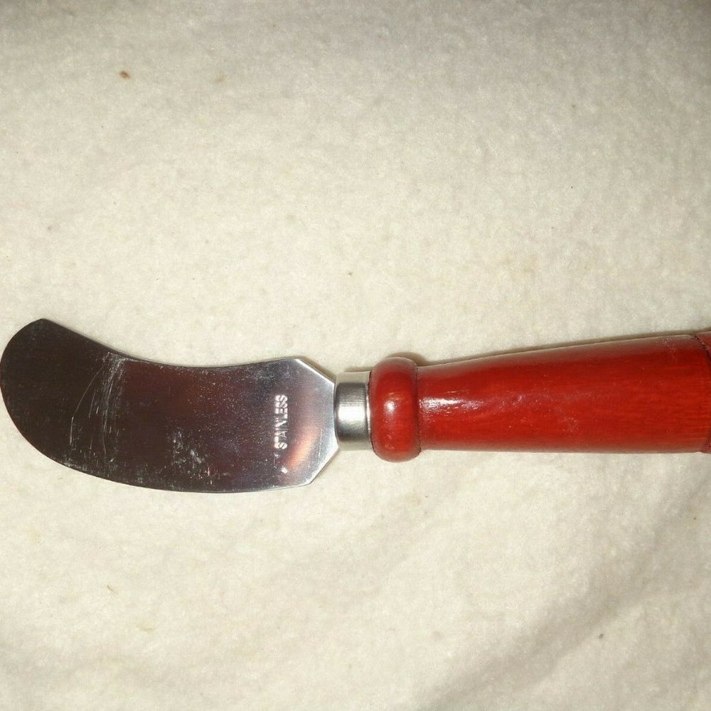 Cheese Knife Spreader Stainless Steel Wood Handle